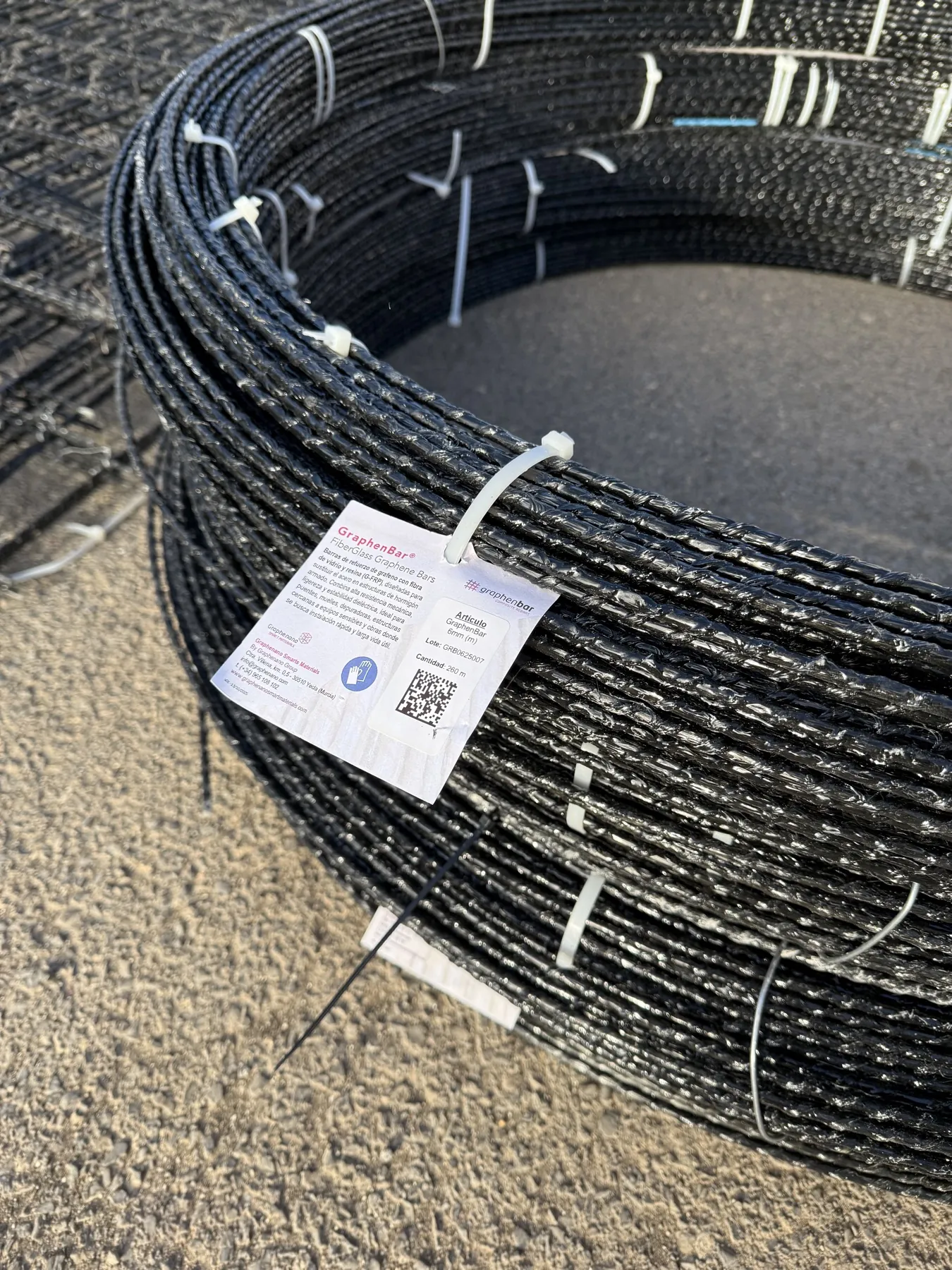 Rollo de 250 m de GraphenBar en obra